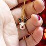 Rudolph Reindeer Necklace, thumbnail 5 of 7