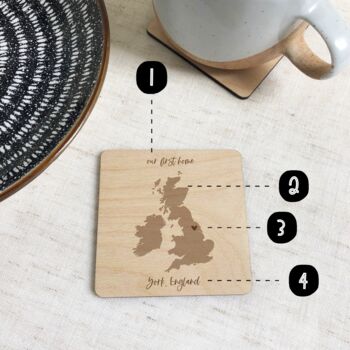 Personalised Country Map Coaster Set, 5 of 5