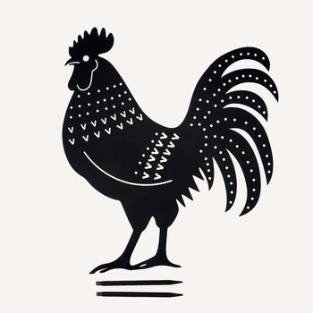 Recycled Metal Cockerel Silhouette Garden Stake, 2 of 4