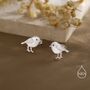 Sterling Silver Chickadee Bird Stud Earrings, thumbnail 3 of 10