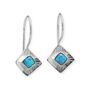Textured Sterling Silver Blue Fire Opal Earrings, thumbnail 2 of 6