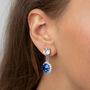 Royal Blue Swarovski Crystal Snow Drop Earrings, thumbnail 6 of 6