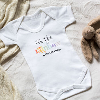 Personalised I'm The Rainbow After The Storm Baby Vest, 3 of 6