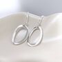 Sterling Silver Oval Ripple Earrings, thumbnail 4 of 11