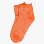 Women's Cotton Glitter Anklet Trainer Socks Orange, thumbnail 3 of 4