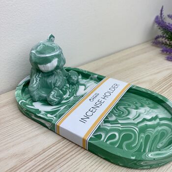 Emerald Green Bear Incense Stick Holder Burner, 3 of 6