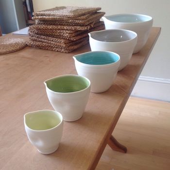 Handmade Nesting Porcelain Bowls, 2 of 6