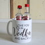 Personalised 'Love' Mug And Two Mini Bottles Of Vodka, thumbnail 3 of 4