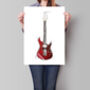 Red Electric Guitar Poster Print, thumbnail 3 of 4