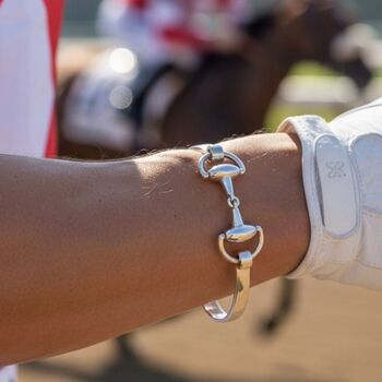 Personalised Sterling Silver Snaffle Bangle, 9 of 12