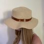 Personalised Initial Faux Leather Monogram Beach Summer Sun Hat Straw Hat, thumbnail 1 of 3