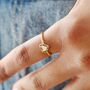 Adjustable Rainbow Crystal Heart Ring In Gold Plating, thumbnail 6 of 7