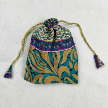 Fair Trade Recycled Sari Fabric Refillable Lavender Bag, 5 of 12