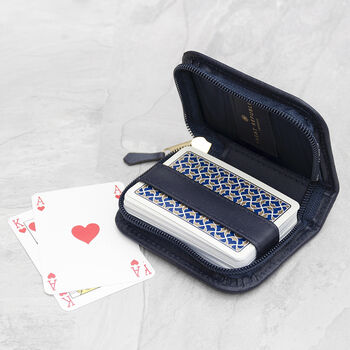 Personalised Embossed Leather Playing Card Case, 2 of 4