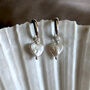 Heart Shaped Freshwater Pearls On Sterling Silver Hoops, thumbnail 4 of 8