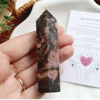 Rhodonite Crystal Tower With Optional Mini Crystal, 5 of 10