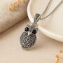 Personalised Sterling Silver Marcasite Owl Necklace, thumbnail 1 of 9