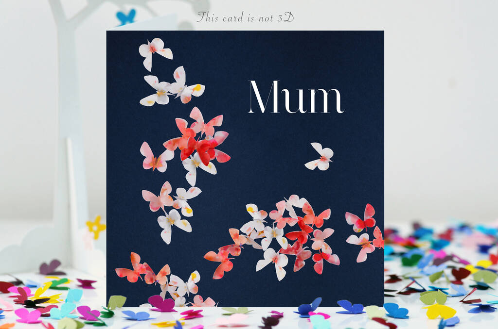 Blossom Coloured Butterflies Mum Birthday Card, 1 of 10