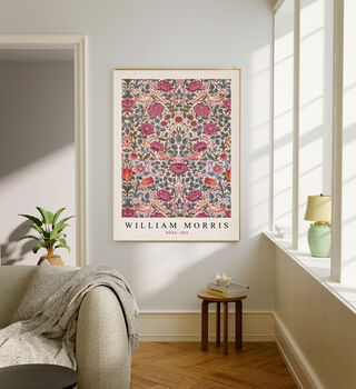 Set Of Two William Morris Pink Butterfly Art Prints, 3 of 4