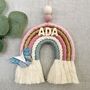 Personalised Rainbow Macrame,Gold Sparkle Wall Hanging, thumbnail 1 of 10