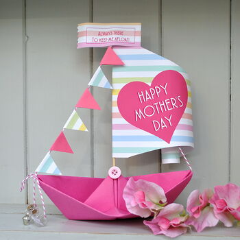 Personalised Mother's Day Heart Sail Boat Card, 2 of 9