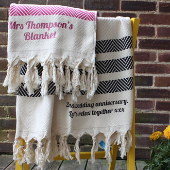 Handwoven Boho Design, Soft Cotton Throw Blanket, 6 of 11