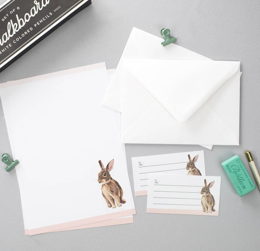 Rabbit Letter Writing Set By Sirocco Design