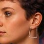 Sterling Silver Hammered Square Hoop Earrings, thumbnail 2 of 5