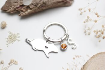 Personalised Cute Rat Keyring Rat Lover Gift. Rat Mom Gift, 6 of 8