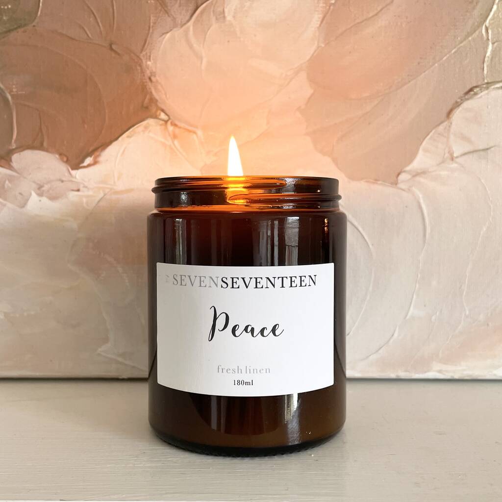 'Peace' Fresh Linen Scented Candle By SevenSeventeen