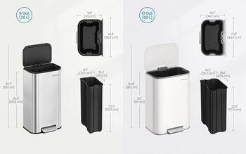 Kitchen Pedal Bin Soft Close Trash Can, 2 of 7