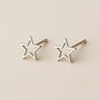 Sterling Silver Cut Out Star Stud Earrings, thumbnail 1 of 6