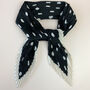 Black Polka Dot Pleated Silky Scarf, thumbnail 1 of 3