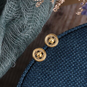 'Little Bit Of Protection' Button Earrings, 6 of 6