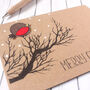 Personalised Merry Christmas Card With Robins, thumbnail 3 of 6