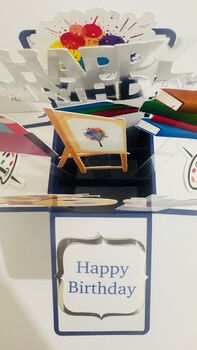 Personalisable Art/Artist Themed 3D Greeting/Gift Card, 4 of 6