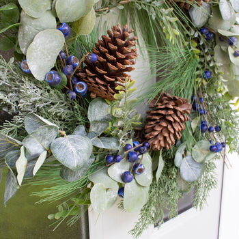 Eucalyptus And Blue Berry Christmas Wreath, 4 of 5