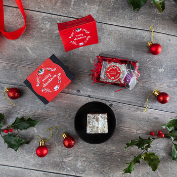 Christmas Mini Baileys Brownie And Tea Gift Box, 2 of 3