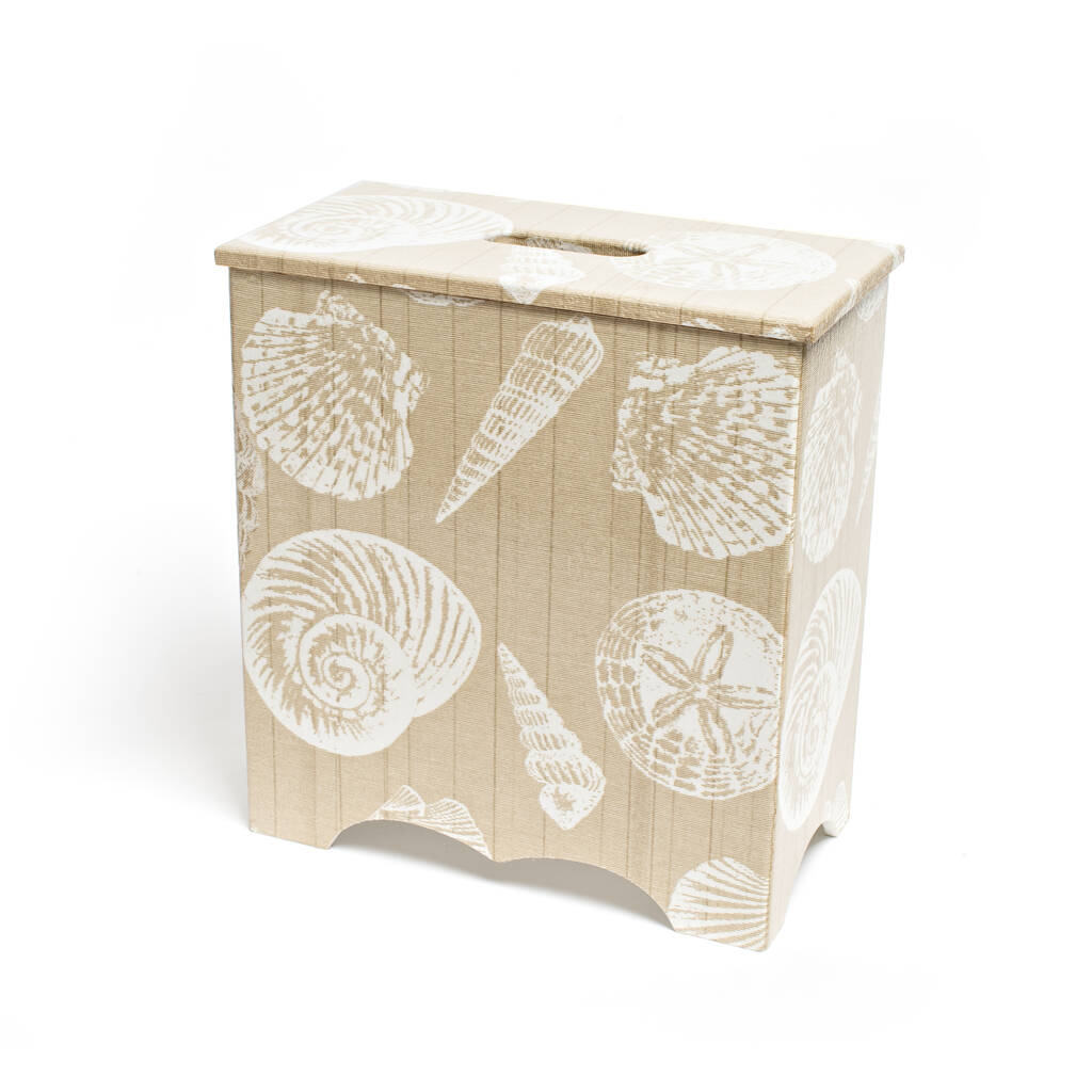 Wooden Cream Shell Toilet Roll Storage Box, 1 of 5