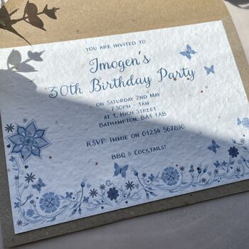 Pack Of Invitations On Plain Or Plantable Card, 5 of 6