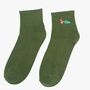 Women's Christmas Hedgehog Embroidered Cotton Ankle Socks Five Pack, thumbnail 6 of 7