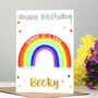 Personalised Rainbow Belated Birthday Card, thumbnail 1 of 3