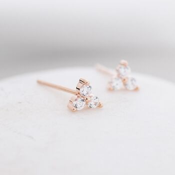 Very Tiny Three Dot Trio Stud Earrings, 6 of 12