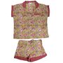 Yellow And Pink Carnation Cotton Short Pyjama Set, thumbnail 4 of 4