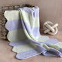 Personalised Cashmere Bold Striped Baby Blanket With Scalloped Edges, thumbnail 1 of 7