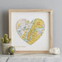 Personalised Map Location Heart Wedding Print Gift, thumbnail 11 of 12