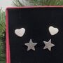 Heart And Star Sparkly Studs, thumbnail 4 of 6
