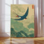 Japanese Swooping Swallow Landscape Art Print, thumbnail 1 of 4