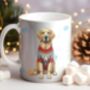 Personalised Golden Retriever In Christmas Jumper Mug, thumbnail 1 of 2