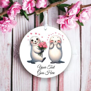 Personalised Cute Animal Couple Seal Decoration, 2 of 2
